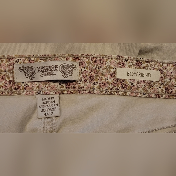 Vintage America Cream Boyfriend Jeans - Picture 3 of 5